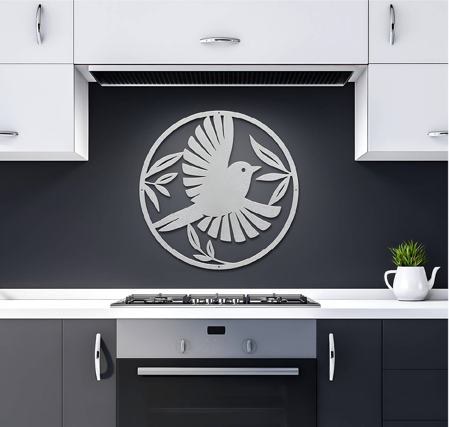 Bird Circular Steel Cut Sign