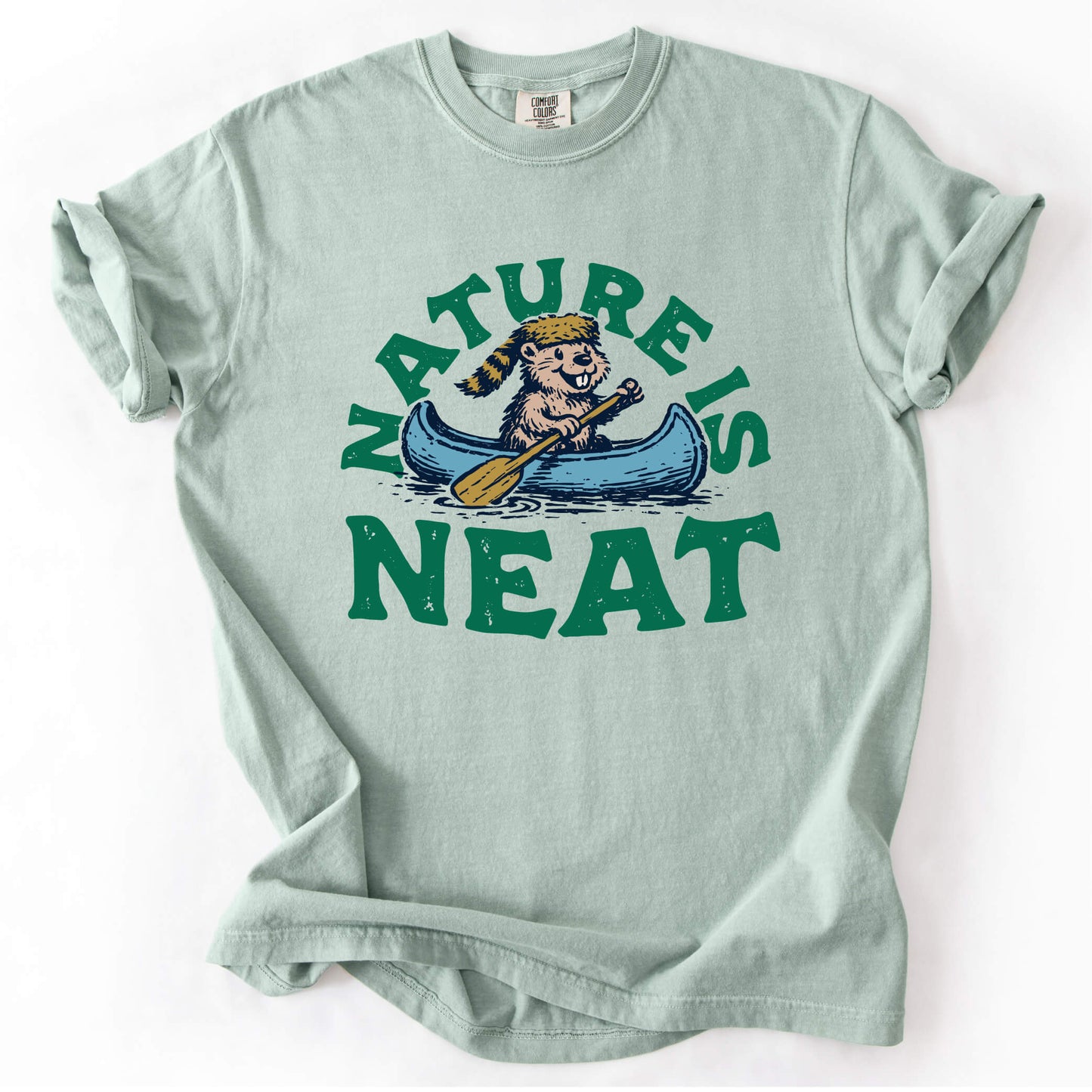 Nature Is Nice Beaver Canoe T-shirt