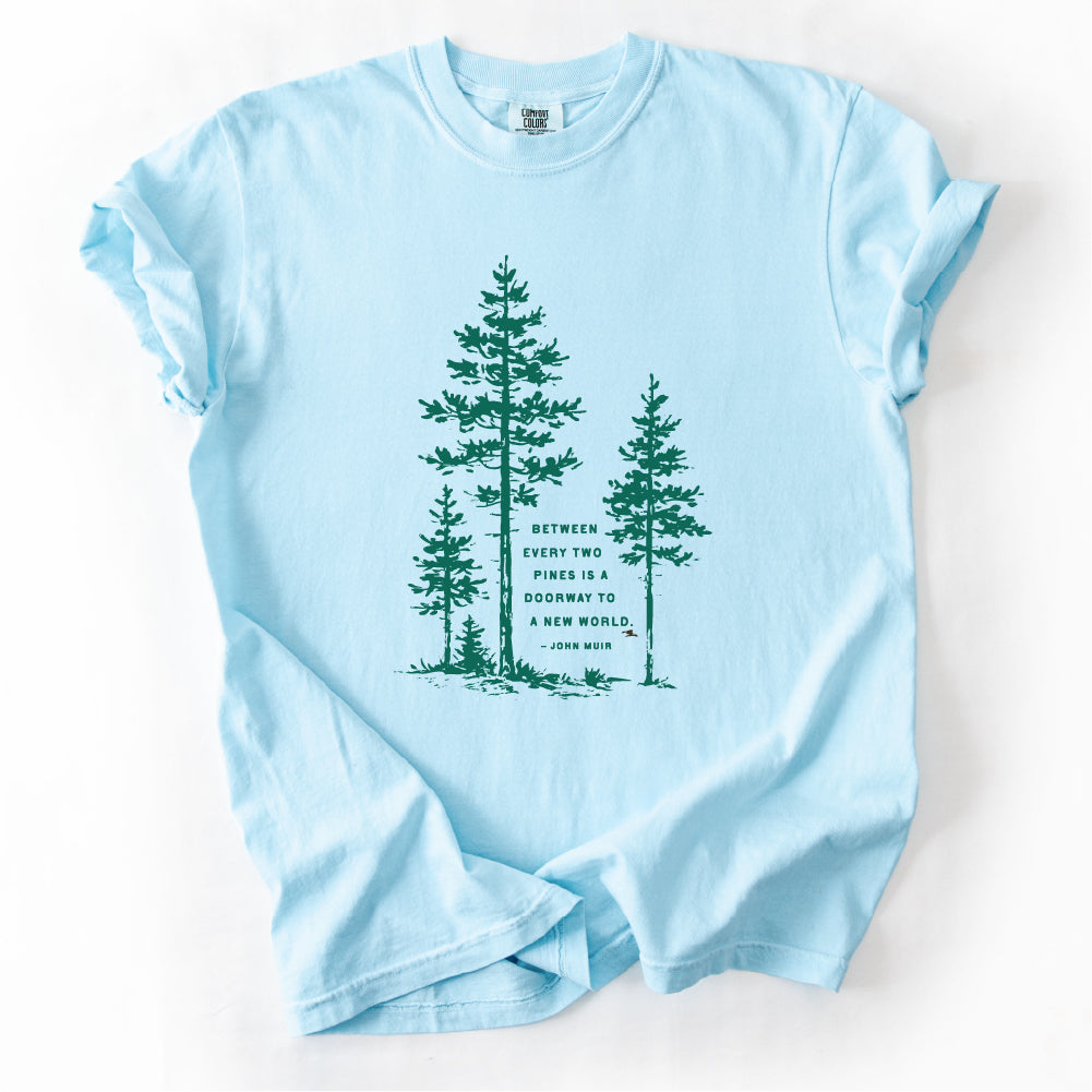 Between Two Pines forest T-shirt