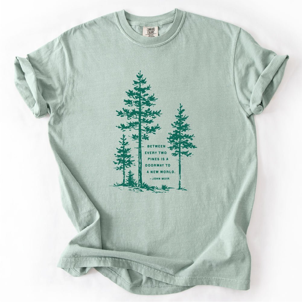 Between Two Pines forest T-shirt