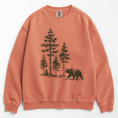 Vintage Bear in Pine Trees Sweatshirt