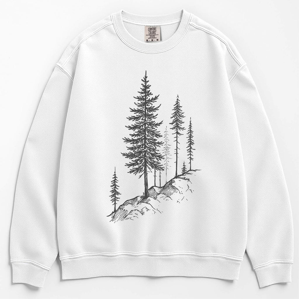 Mountainside Pine Trees Sweater