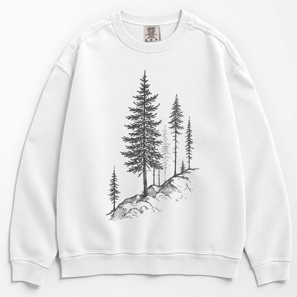 Mountainside Pine Trees Sweater
