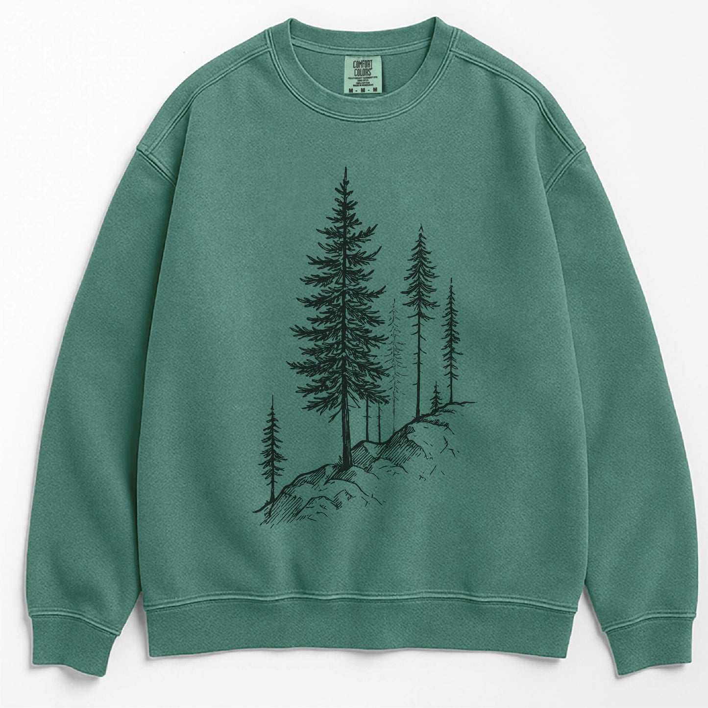 Mountainside Pine Trees Sweater