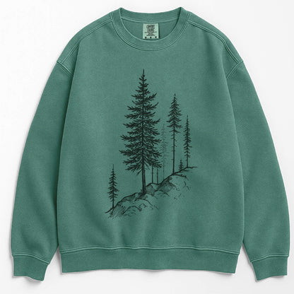 Mountainside Pine Trees Sweater