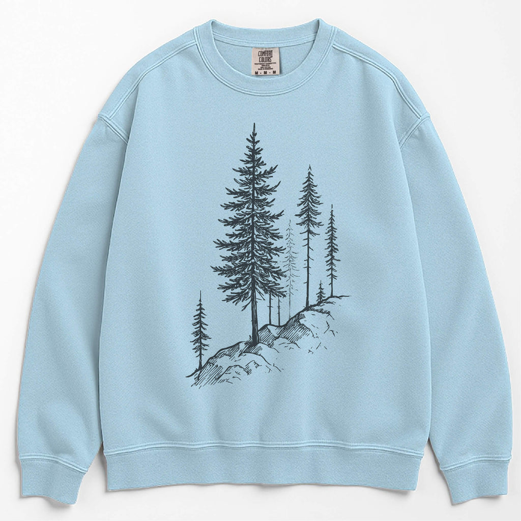Mountainside Pine Trees Sweater