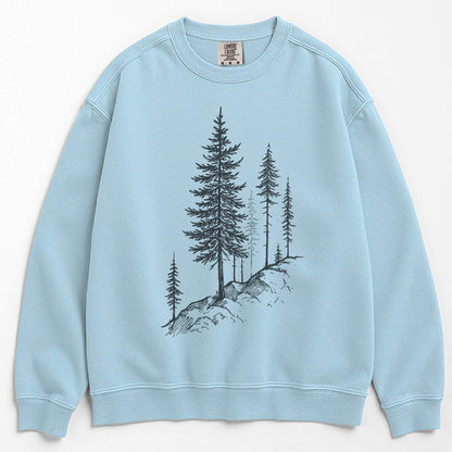 Mountainside Pine Trees Sweater