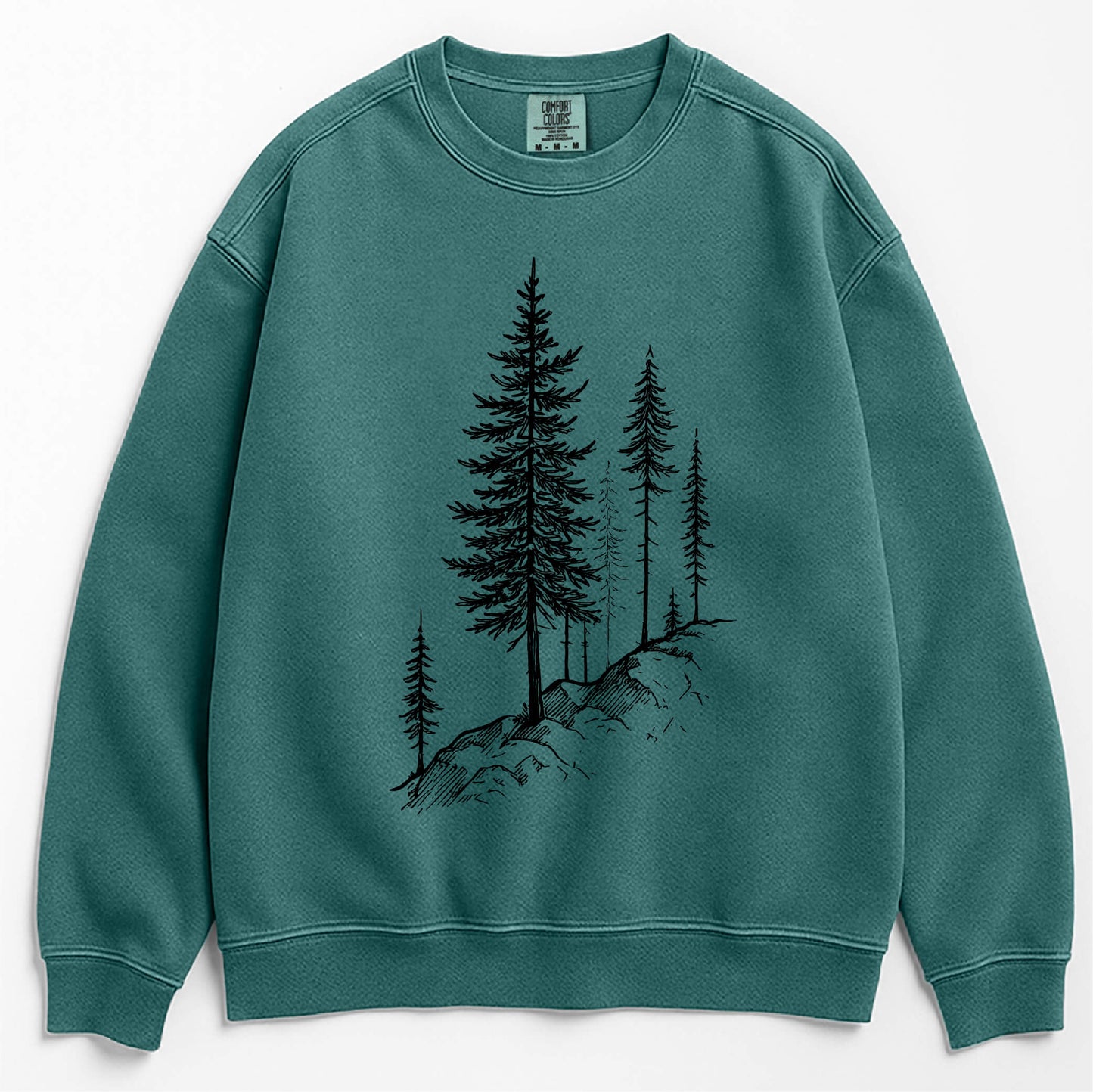 Mountainside Pine Trees Sweater
