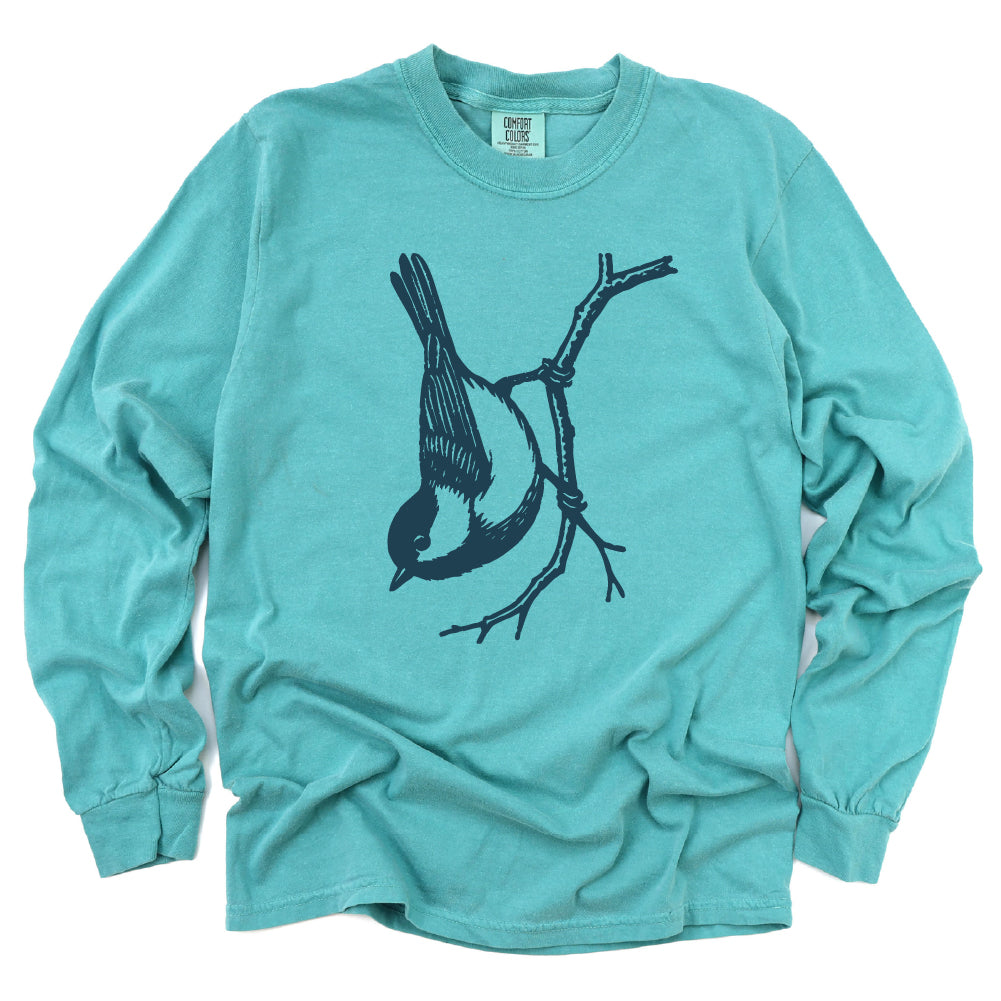 Chickadee Bird Long Sleeve Tee