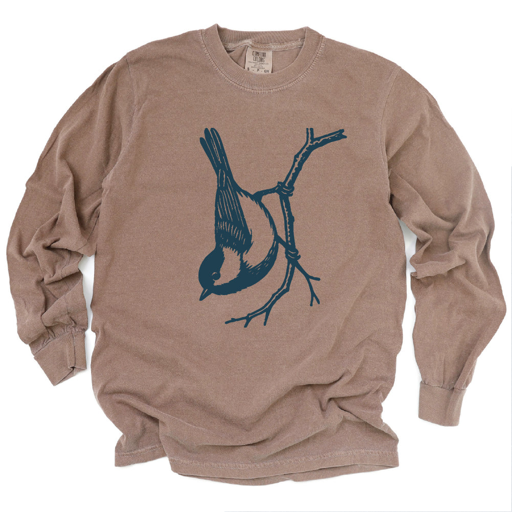 Chickadee Bird Long Sleeve Tee