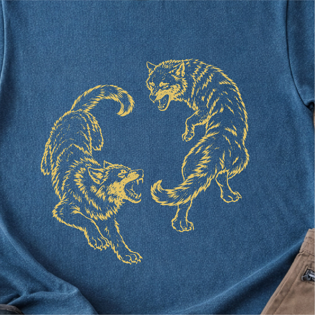 Two Wolves Fighting Tshirt