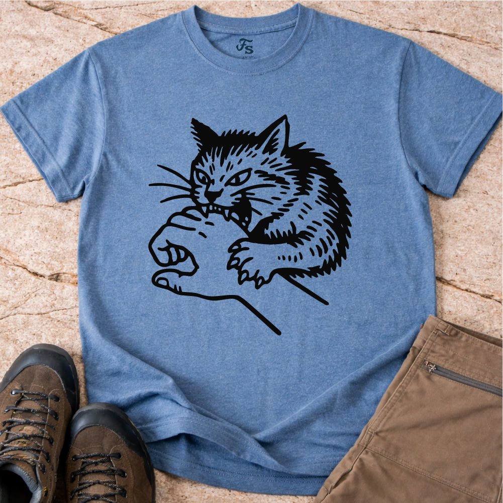 Cat Biting Hand Tshirt