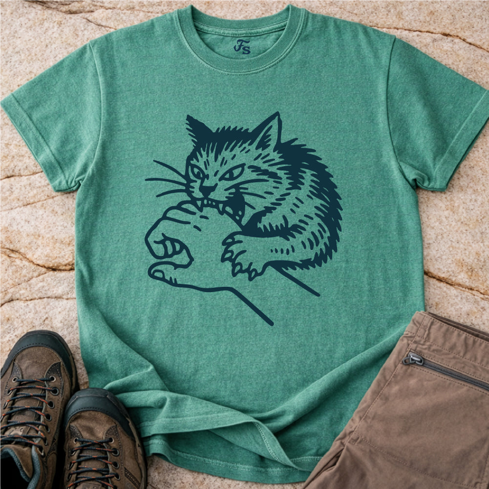 Cat Biting Hand Tshirt