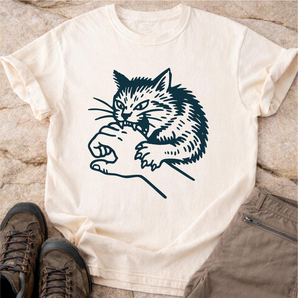 Cat Biting Hand Tshirt