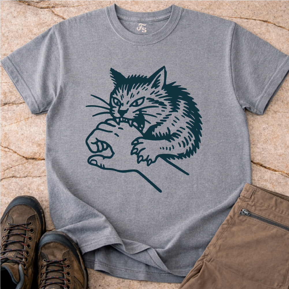 Cat Biting Hand Tshirt