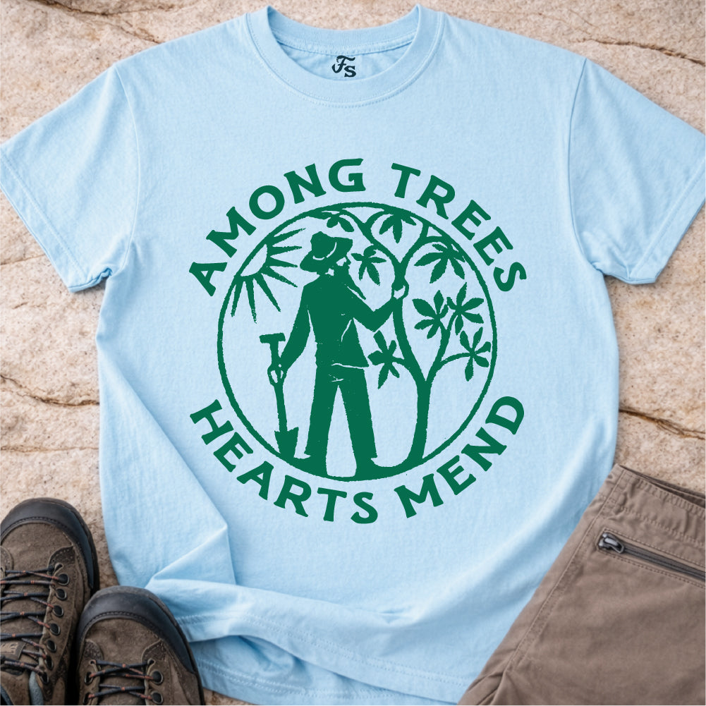 Among Trees Hearts Mend Tshirt