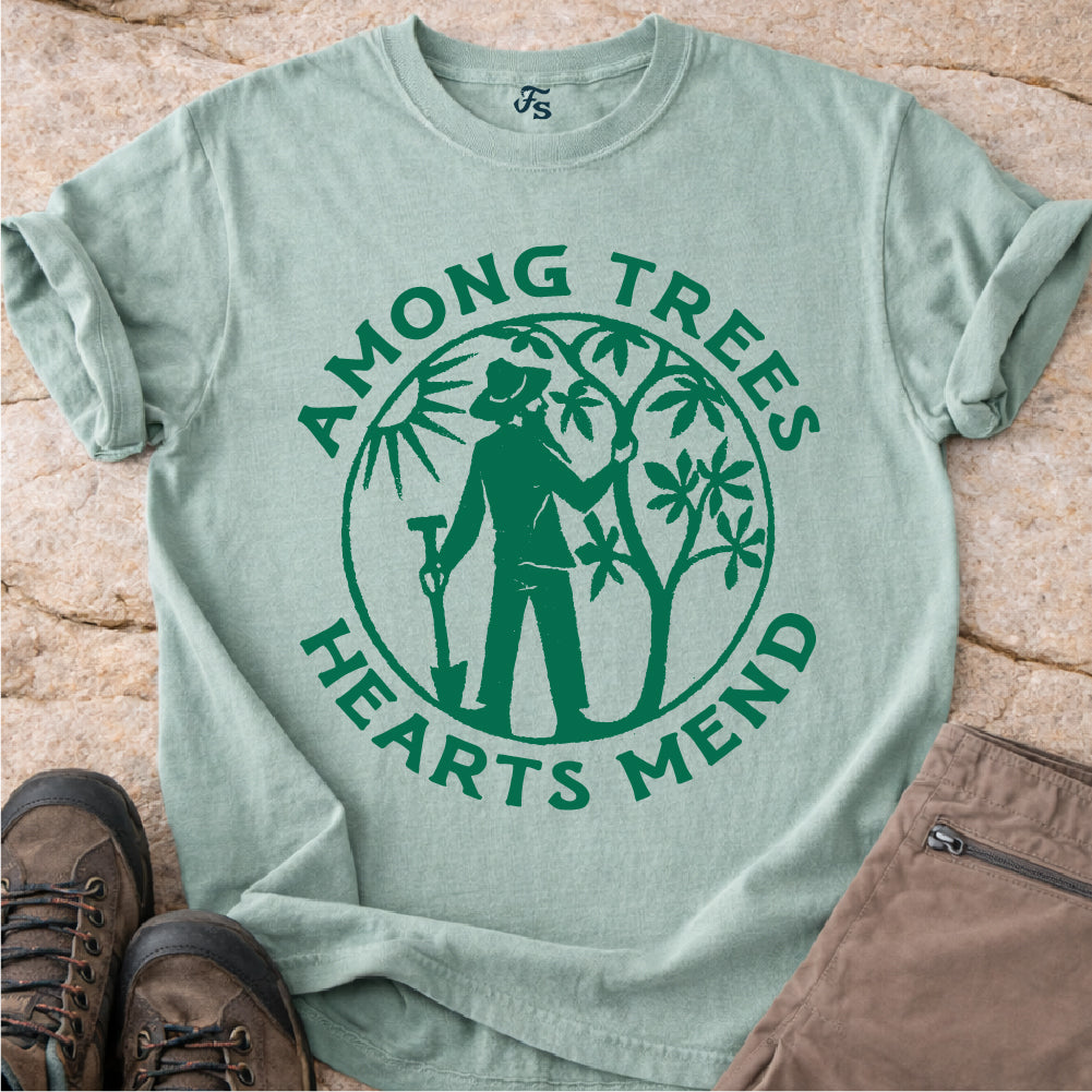 Among Trees Hearts Mend Tshirt