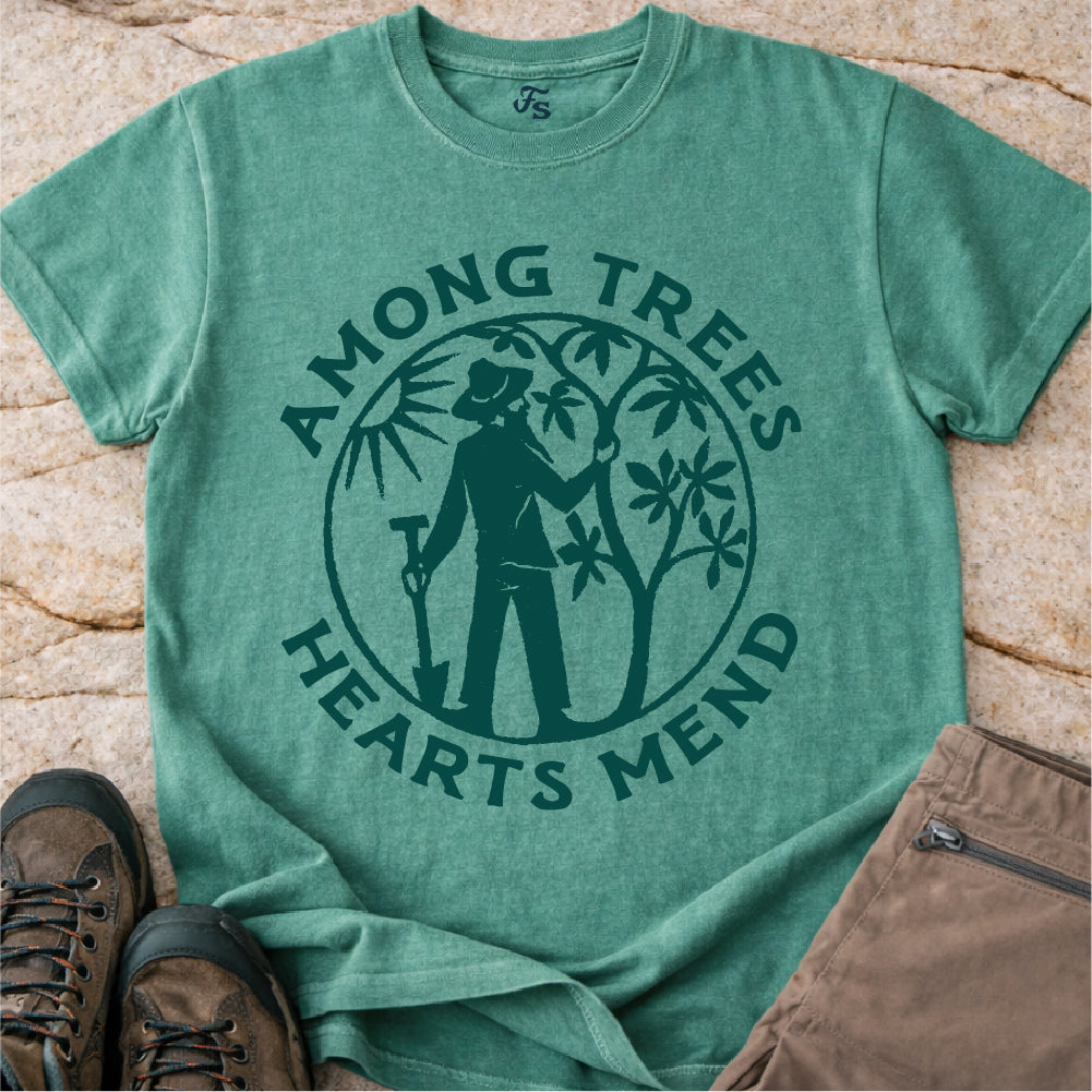 Among Trees Hearts Mend Tshirt