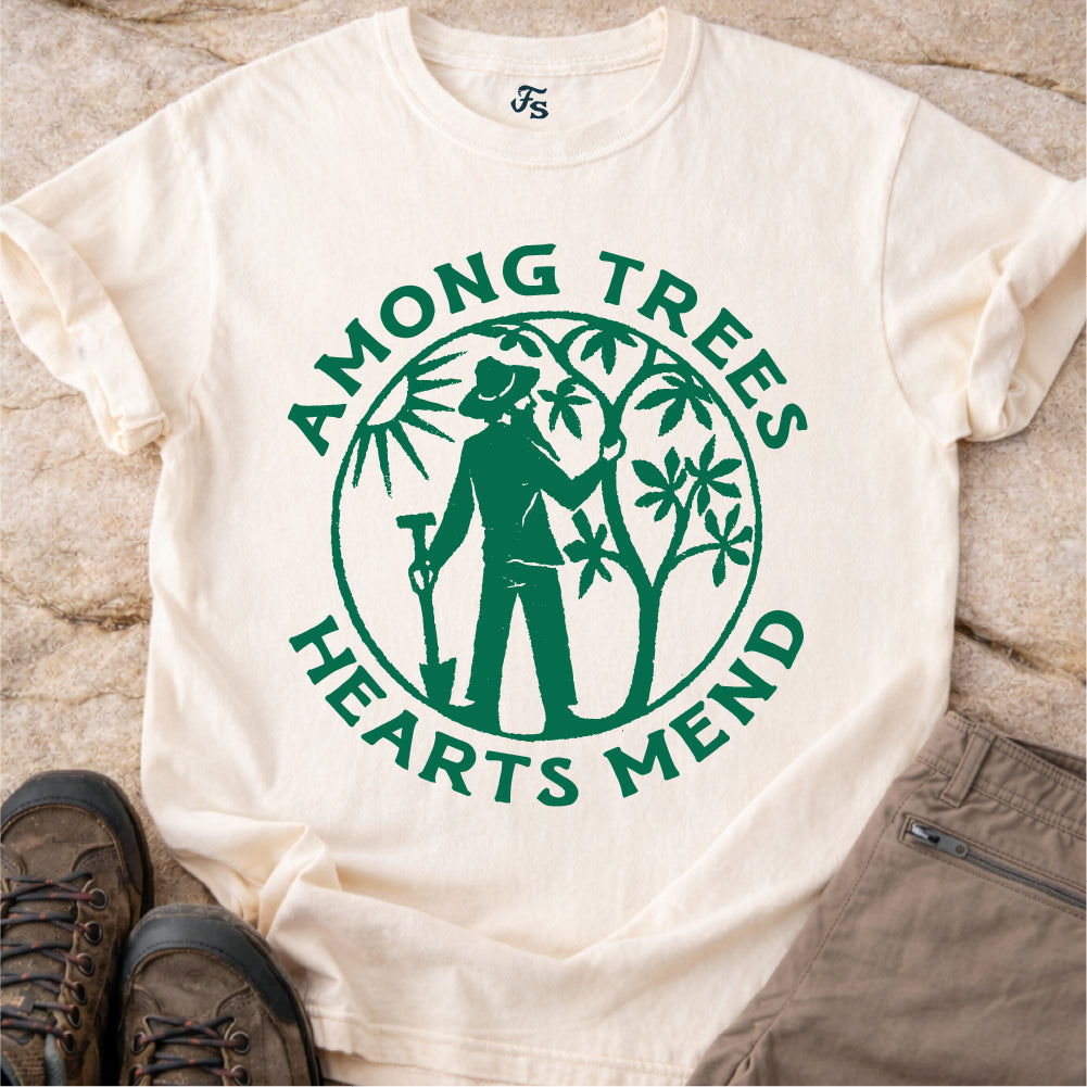 Among Trees Hearts Mend Tshirt