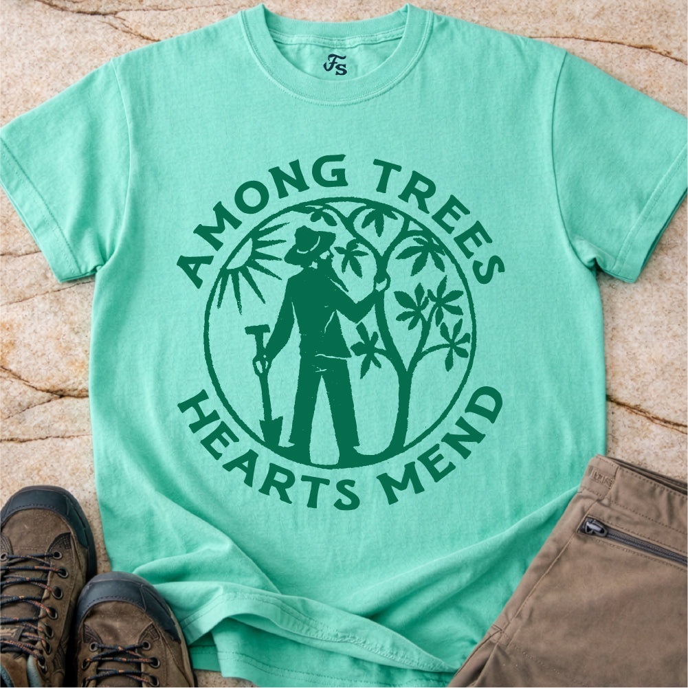 Among Trees Hearts Mend Tshirt