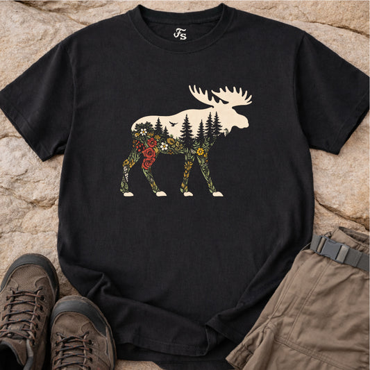 Moose Forest Wildflower Tshirt