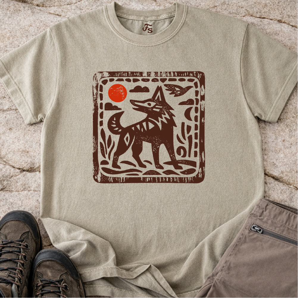 Wolf Folk Art Tshirt