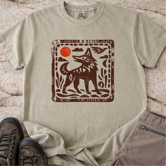 Wolf Folk Art Tshirt