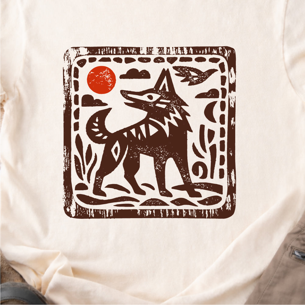 Wolf Folk Art Tshirt