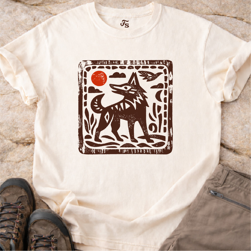 Wolf Folk Art Tshirt
