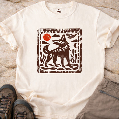 Wolf Folk Art Tshirt