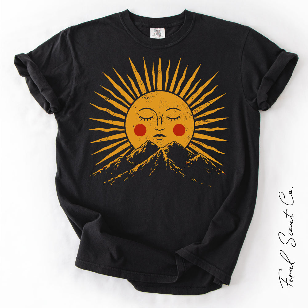 Sun Face Over Mountains Tshirt