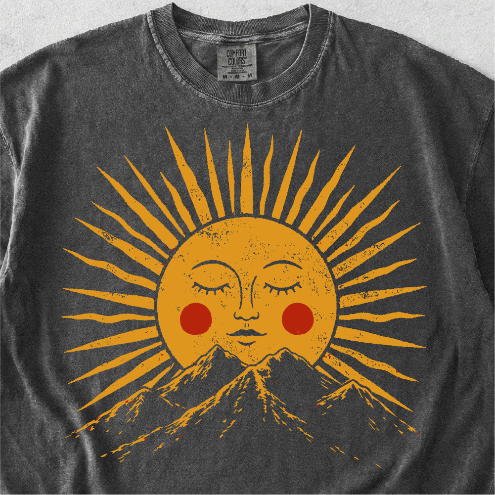 Sun Face Over Mountains Tshirt