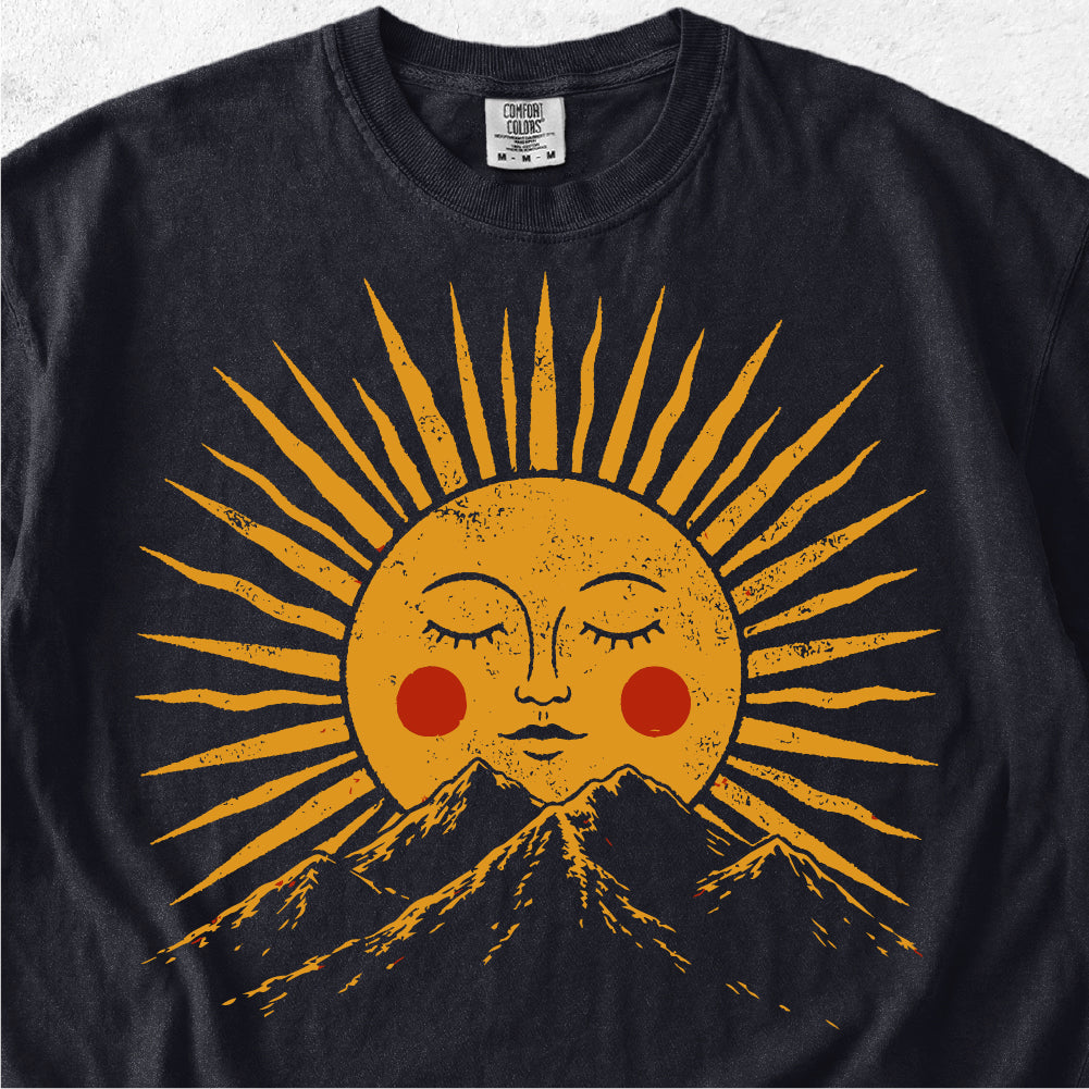 Sun Face Over Mountains Tshirt