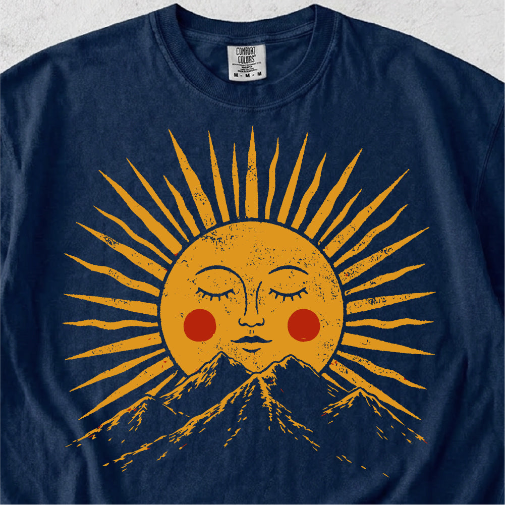 Sun Face Over Mountains Tshirt