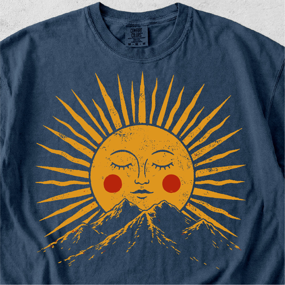 Sun Face Over Mountains Tshirt