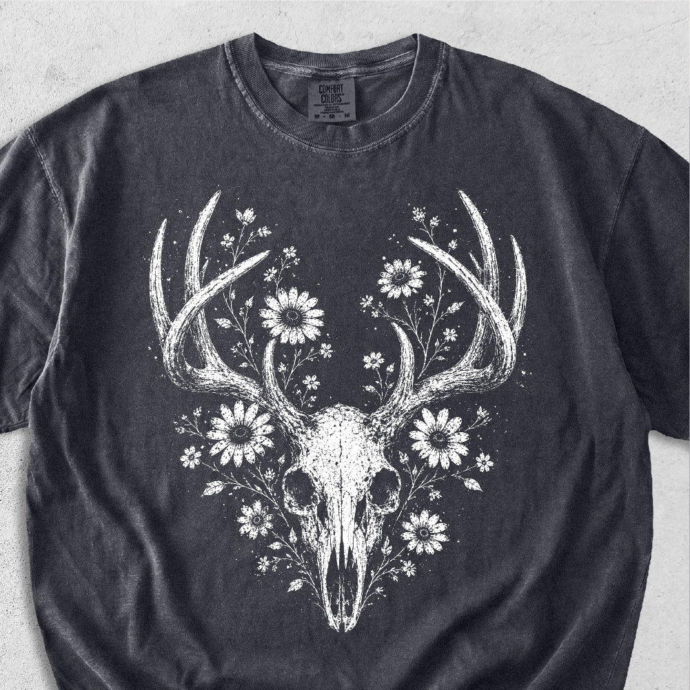 Wildflower Deer Skull Tshirt
