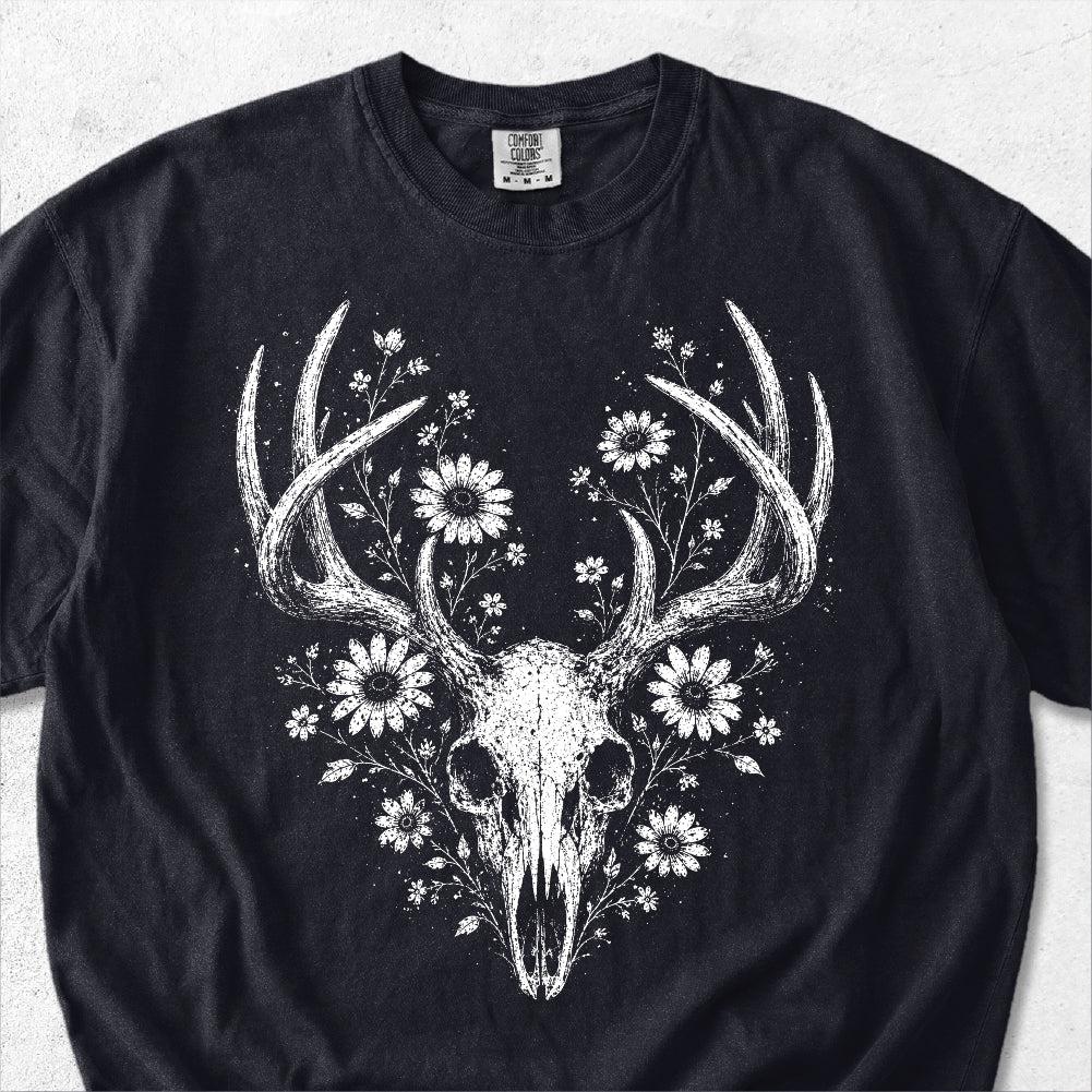 Wildflower Deer Skull Tshirt