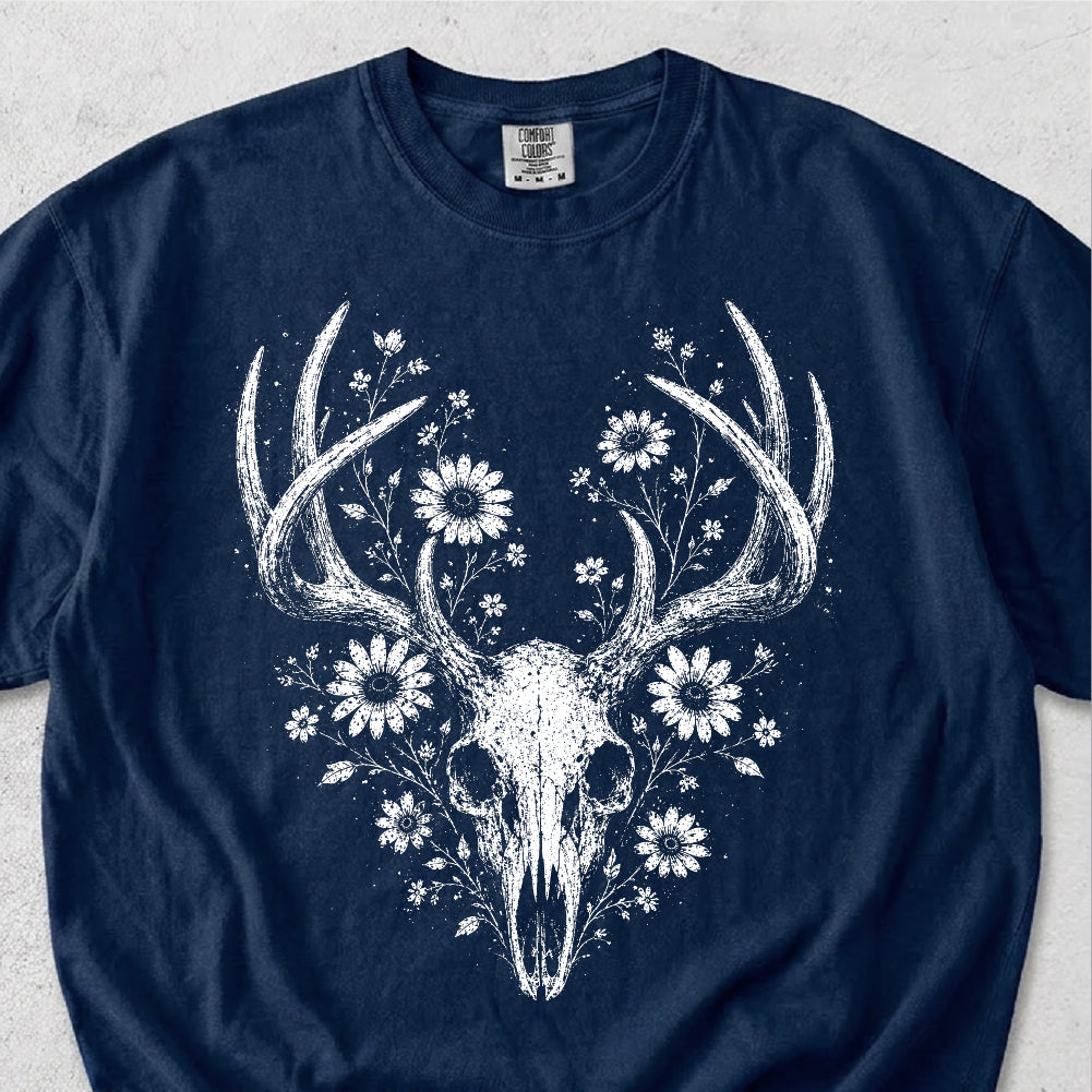 Wildflower Deer Skull Tshirt