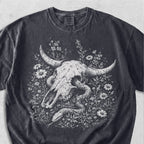Snake Through Cow Skull Tshirt