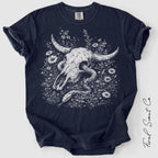 Snake Through Cow Skull Tshirt