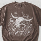 Snake Through Cow Skull Tshirt