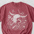 Snake Through Cow Skull Tshirt