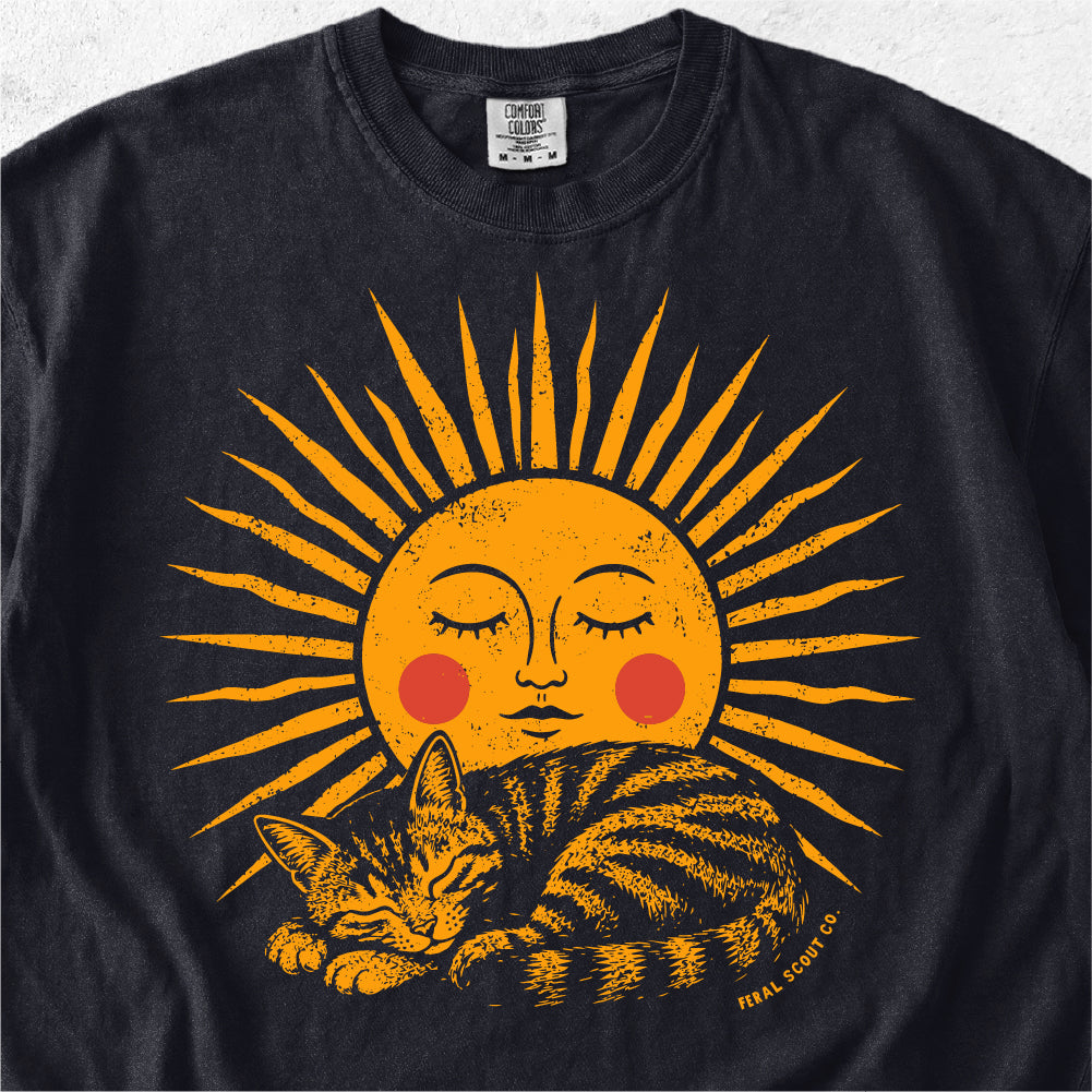 Sleeping Cat with Sun Tshirt