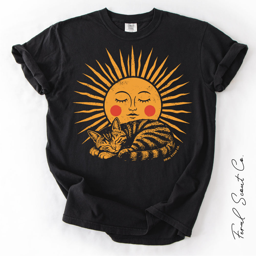 Sleeping Cat with Sun Tshirt