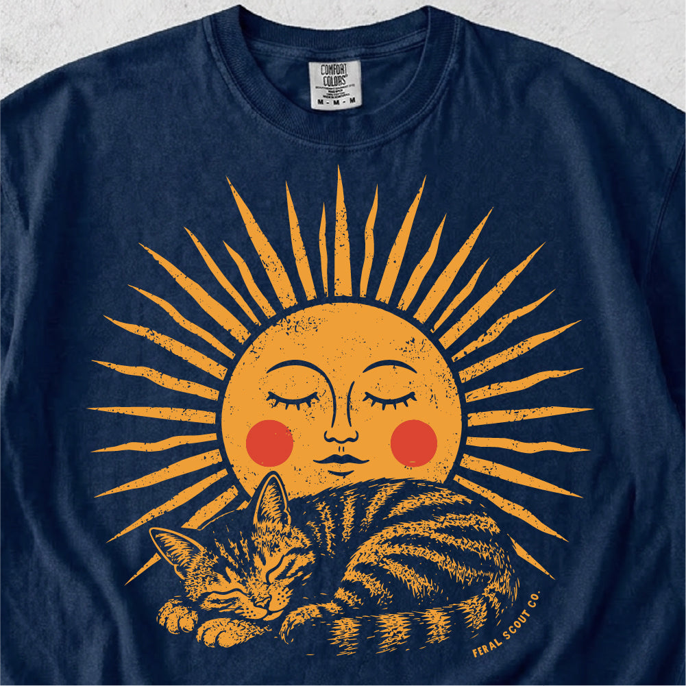 Sleeping Cat with Sun Tshirt