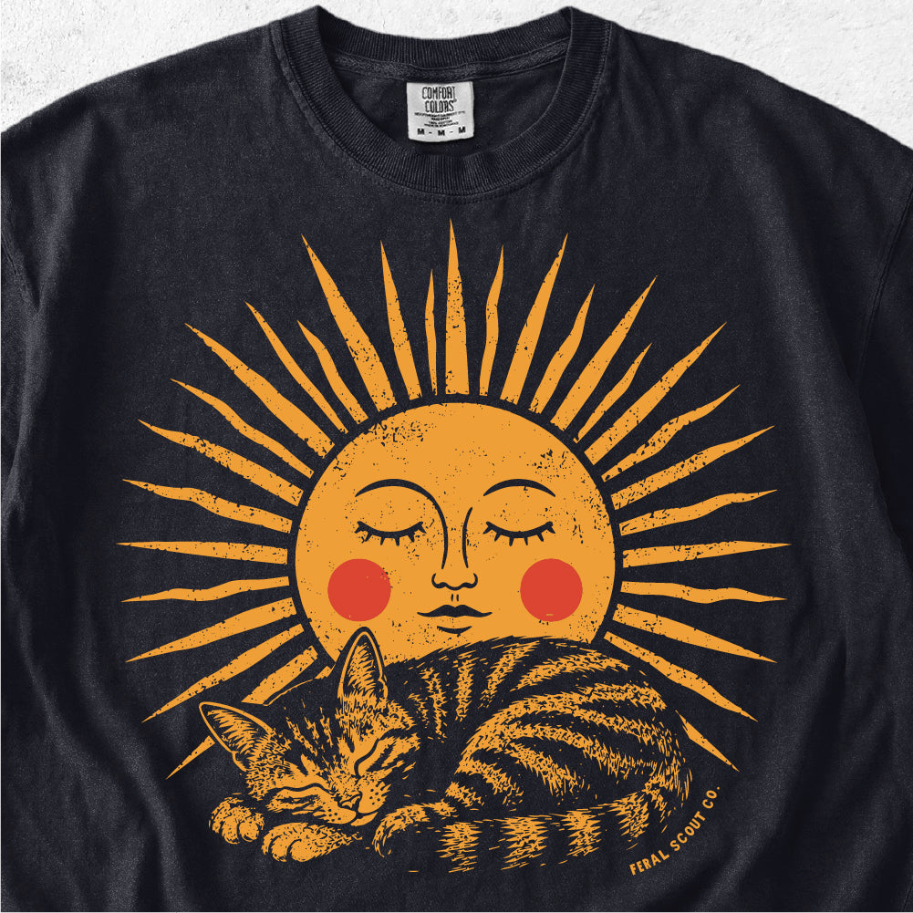 Sleeping Cat with Sun Tshirt