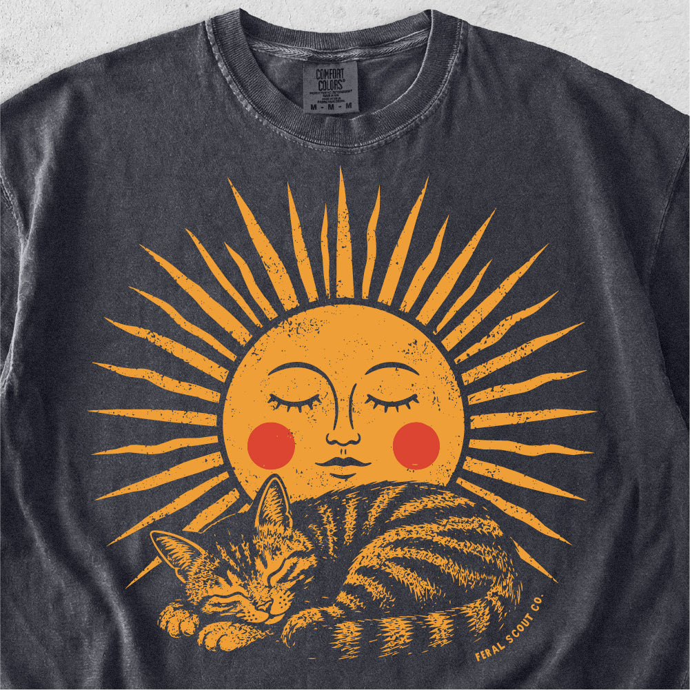 Sleeping Cat with Sun Tshirt