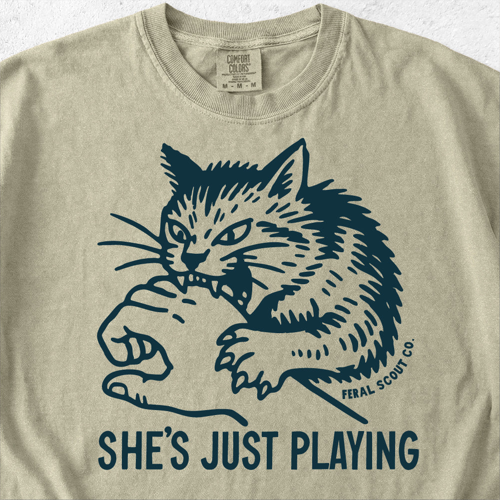 She's Just Playing Cat Tshirt