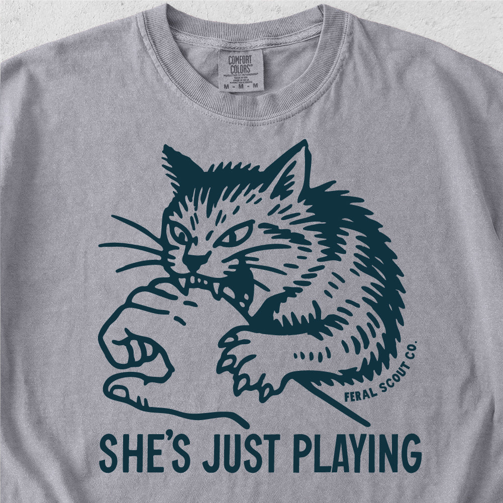 She's Just Playing Cat Tshirt