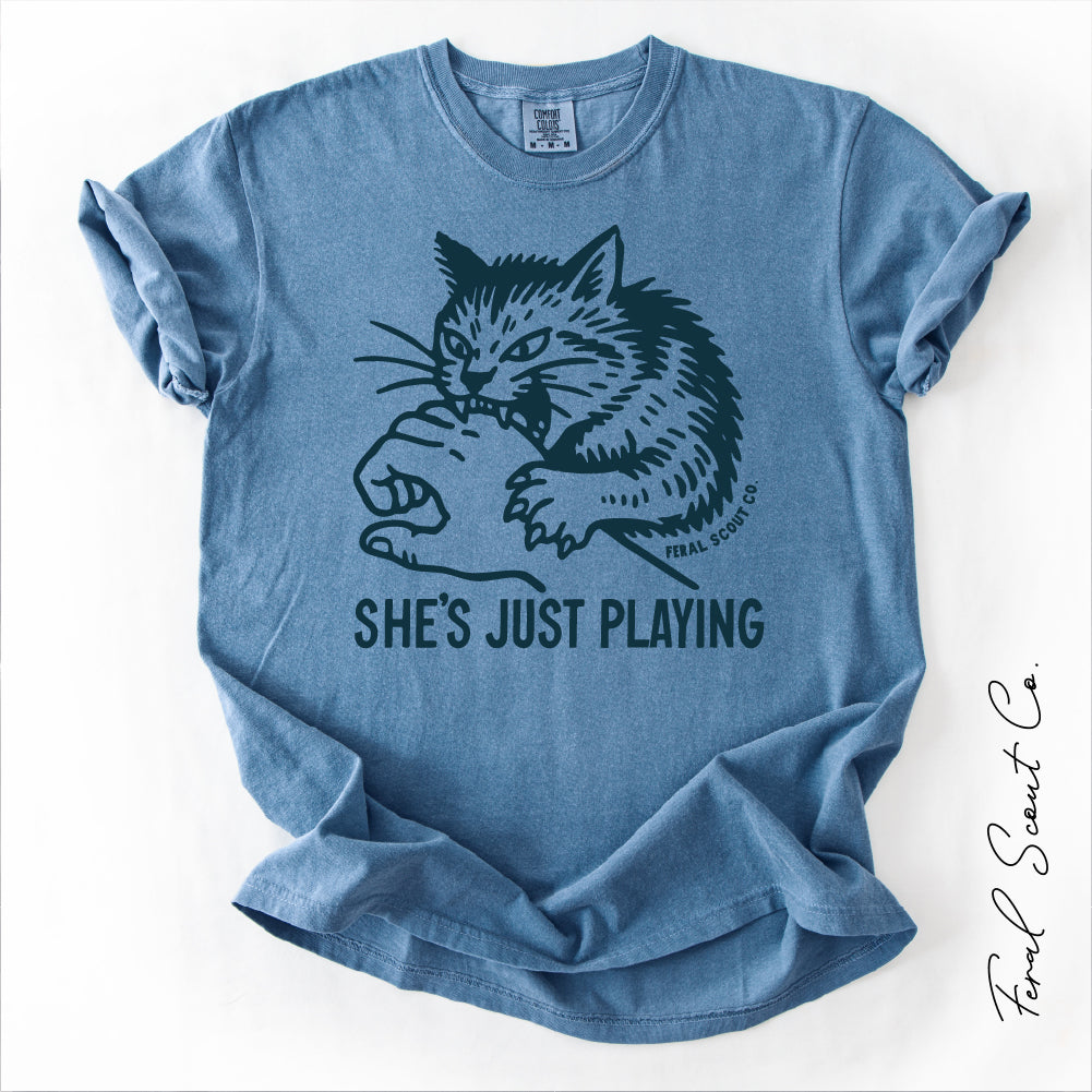 She's Just Playing Cat Tshirt